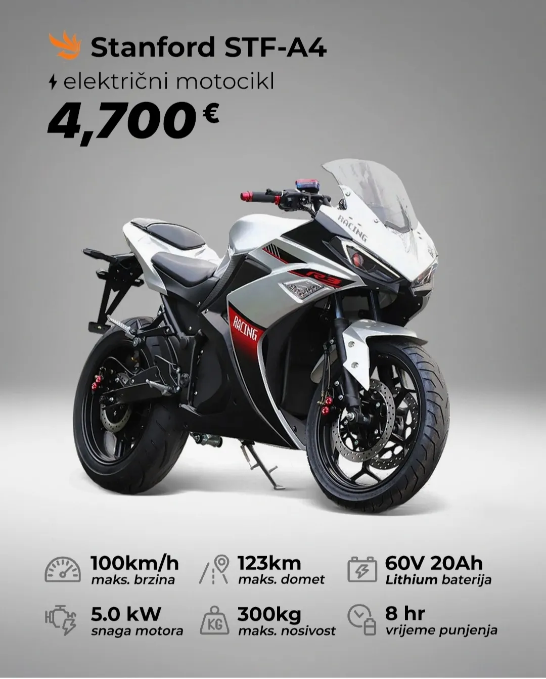 Elektricni motocikl  Stanford 